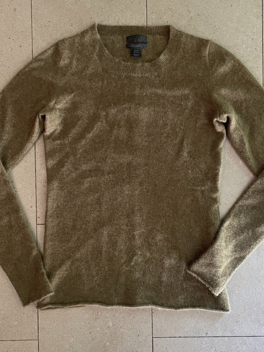 J. Crew Woman's 100% Italian Cashmere Sweater Olive Green-Size XXS